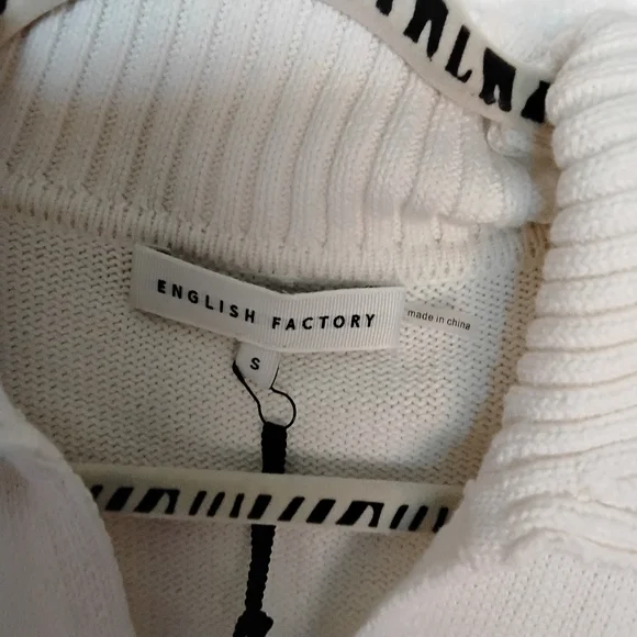 English Factory White Blue Sweater Dress for Women - Picture 6 of 9